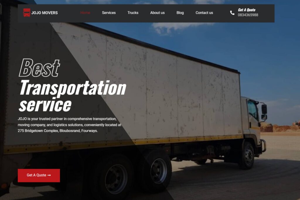 Transportation service Website Development